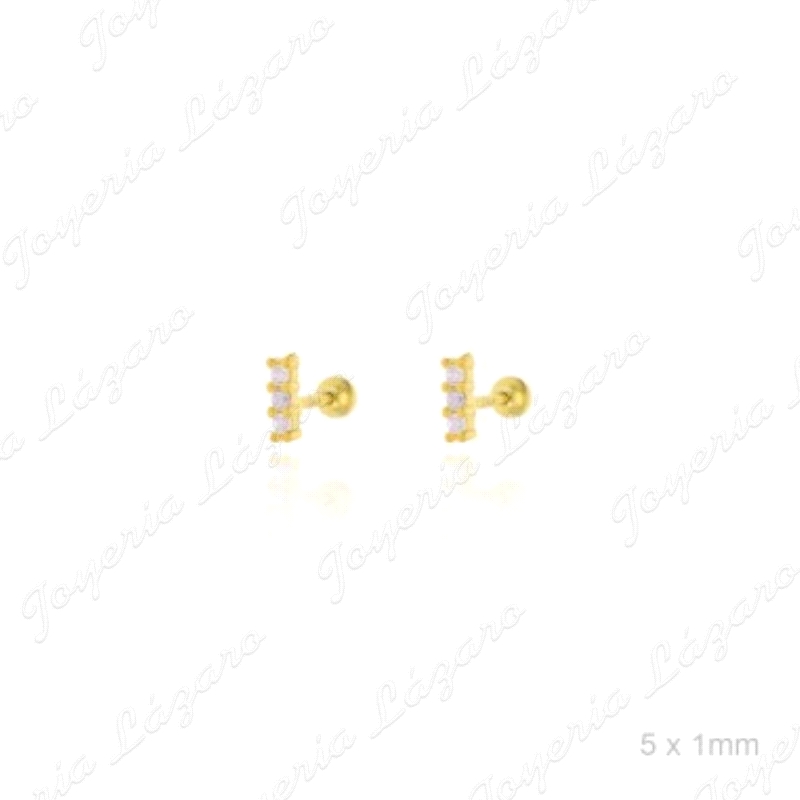 PLATA PIERCING DORADO BARRA 3 CIRCO