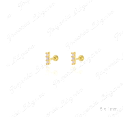 PLATA PIERCING DORADO BARRA 3 CIRCO