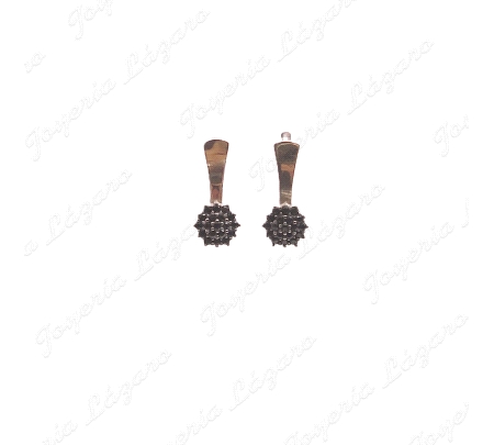 PEND. PLATA ORO 9KT ROSETON CIRCOS NEGRAS C. CAT