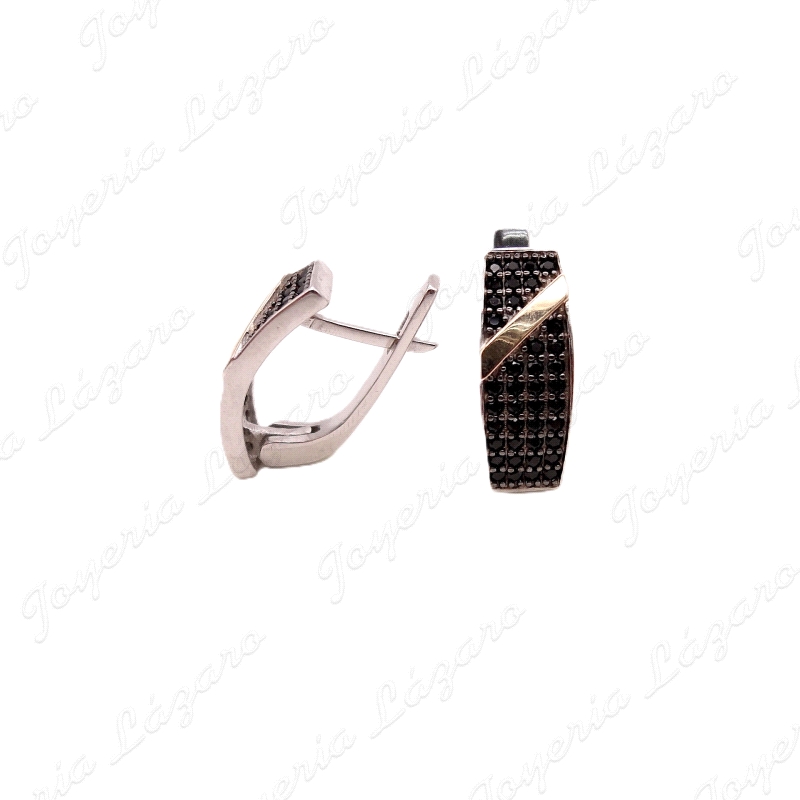 PEND. PLATA+ORO 9KT CIRCOS NEGRAS C. CAT