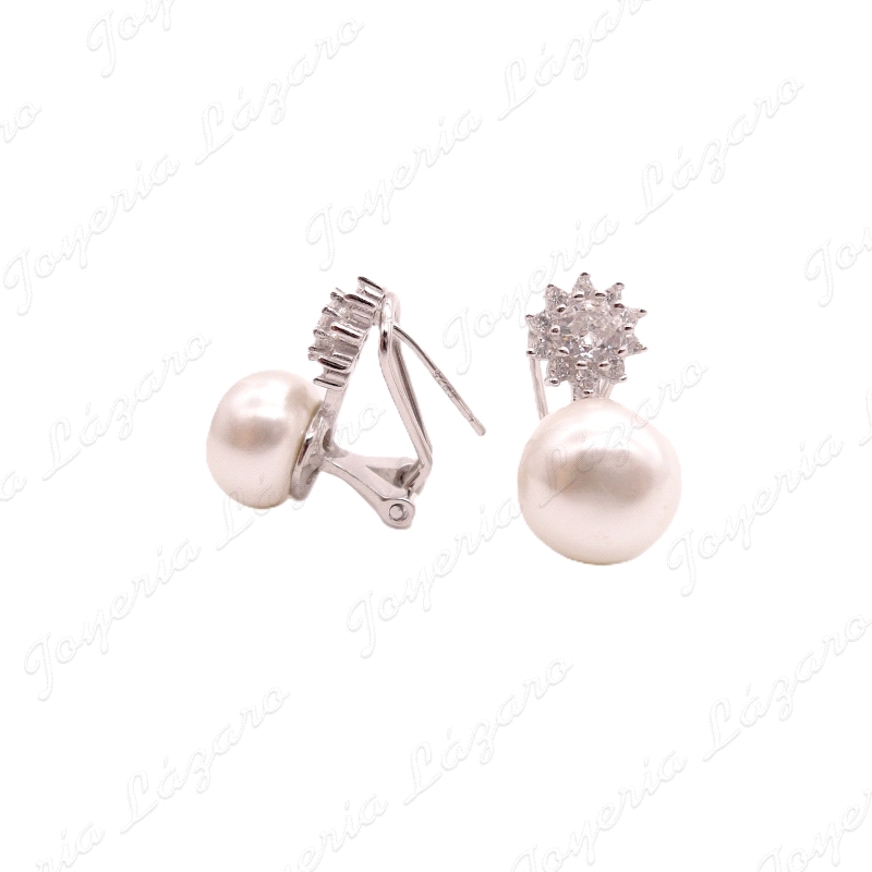 PEND. PLATA TU Y YO PERLA 10MM SHELL+ ESTRELLA CIRCONITAS C. OMEGA