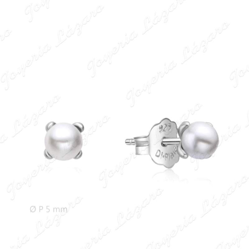 PEND. PLATA PERLA 4 GARRAS 5MM CIERRE PRESION