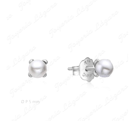 PEND. PLATA PERLA 4 GARRAS 5MM CIERRE PRESION