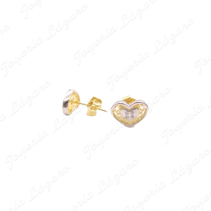 PEND. PLATA CORAZON BICOLOR CIRCONITAS