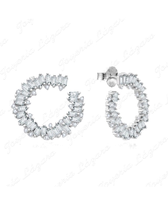 PEND. PLATA CIRCONITAS BAGUETTE DISEÑO EN PLANO PRESION