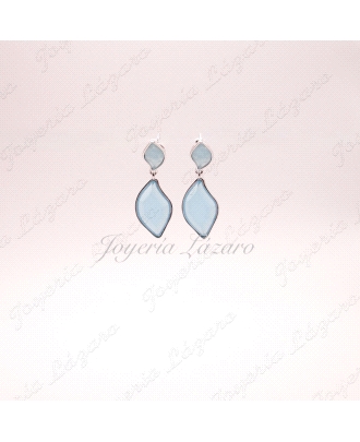 PEND. PLATA LARGO PIEDRAS COLOR PRESION