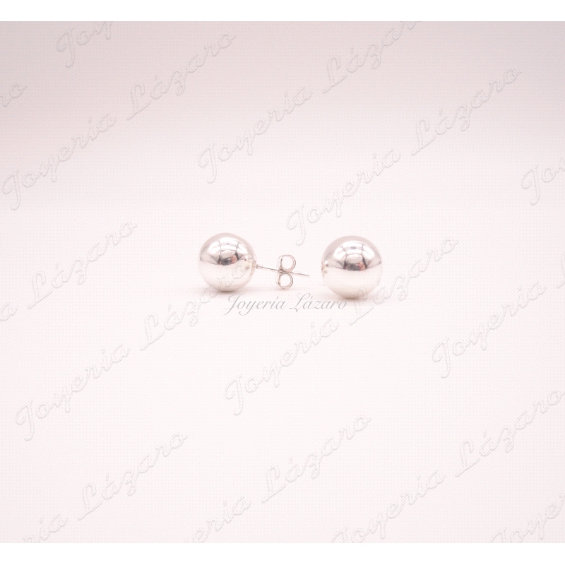 PLATA PENDIENTES BOLAS 10MM