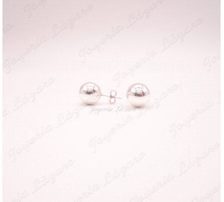 PLATA PENDIENTES BOLAS 10MM
