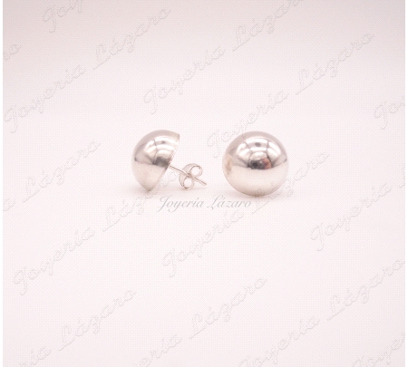 PLATA PENDIENTES MEDIA BOLA 12MM