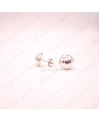 PLATA PENDIENTES MEDIA BOLA 10MM