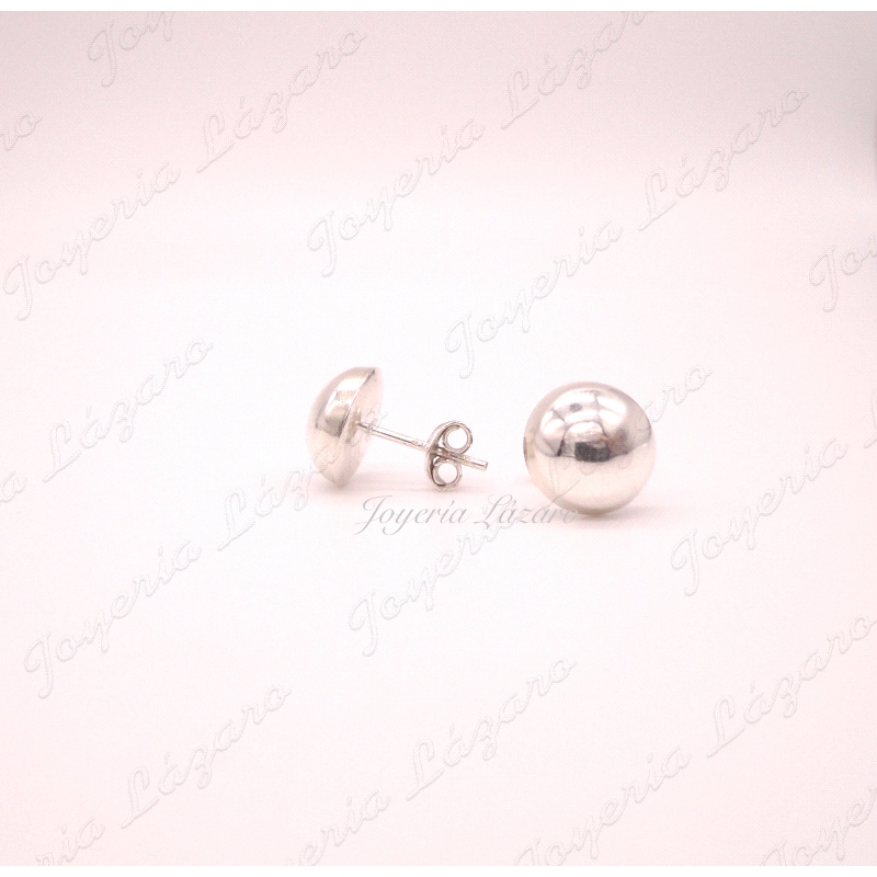 PLATA PENDIENTES MEDIA BOLA 10MM