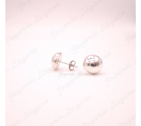 PLATA PENDIENTES MEDIA BOLA 10MM