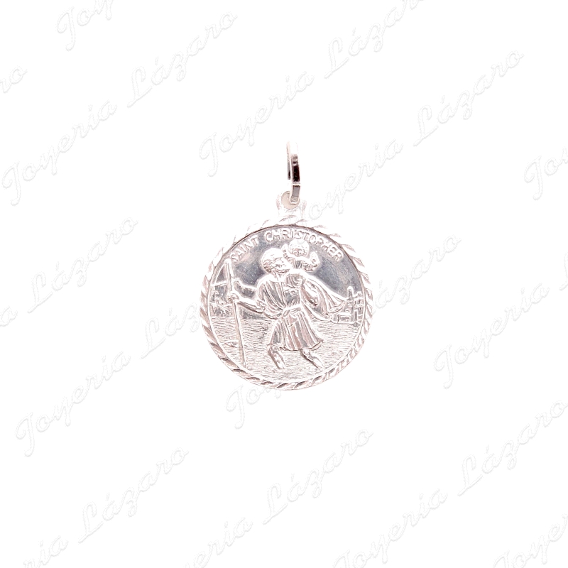 MEDALLA PLATA SAINT CHRISTOFER/ SAN CRISTOBAL  20MM