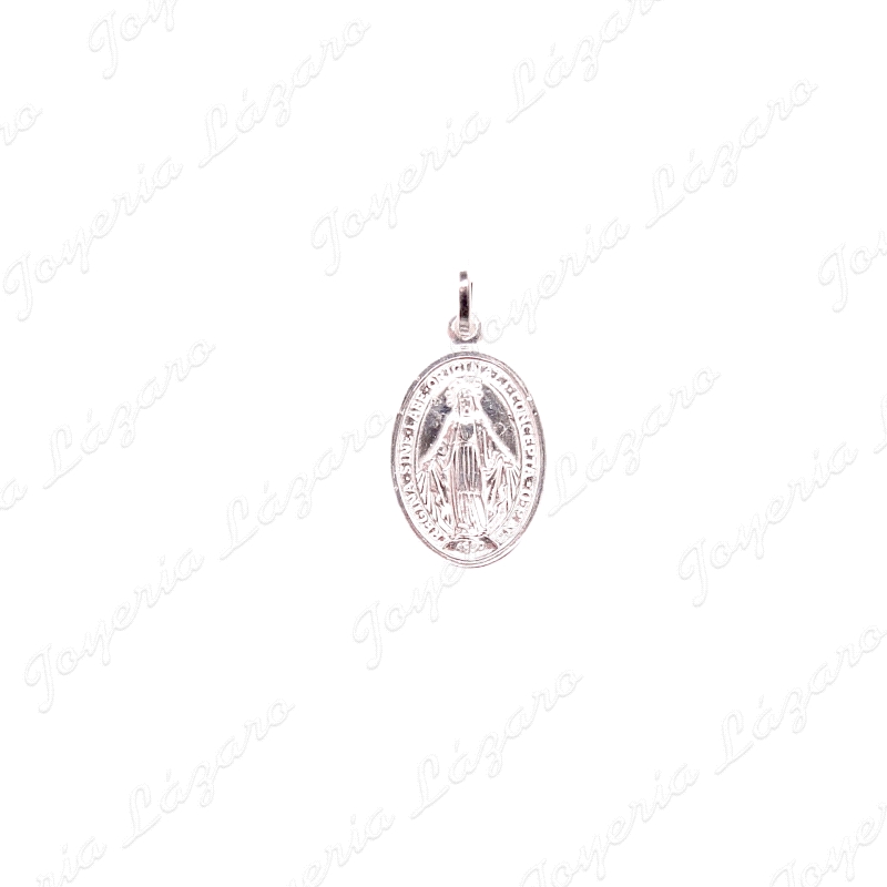MEDALLA PLATA OVAL MILAGROSA 15X18