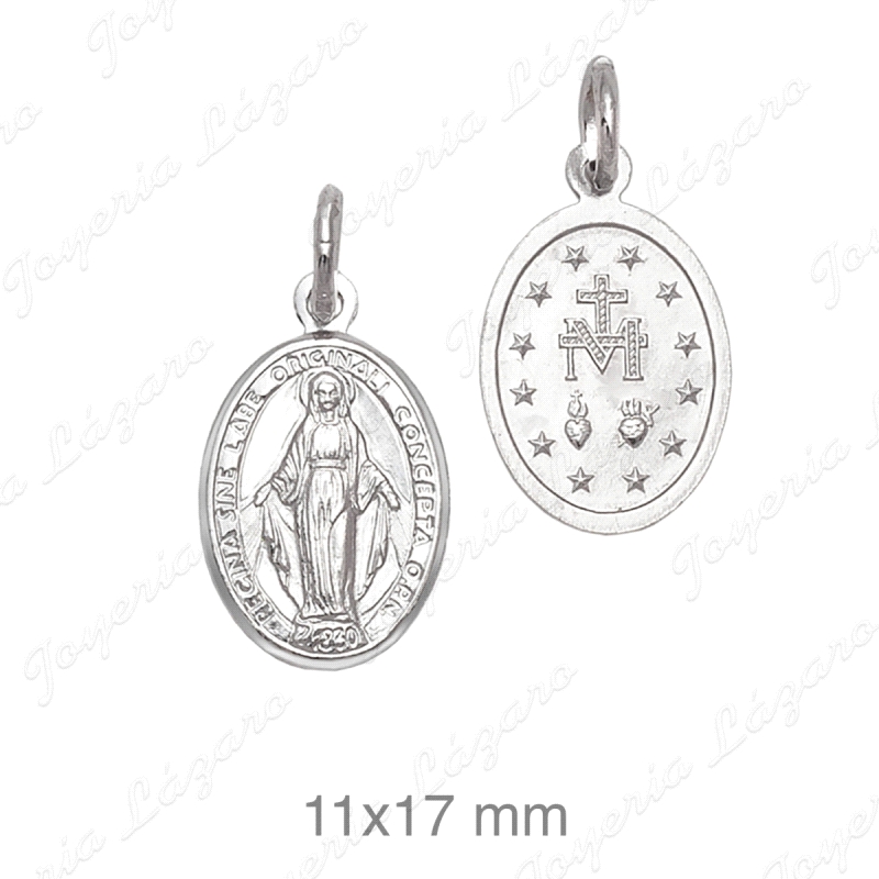MEDALLA PLATA MILAGROSA 11X17
