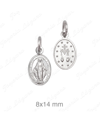MEDALLA PLATA MILAGROSA 8X14