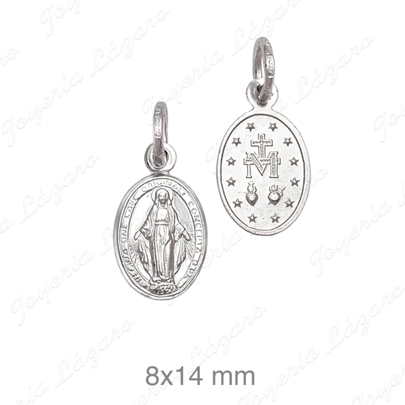 MEDALLA PLATA MILAGROSA 8X14