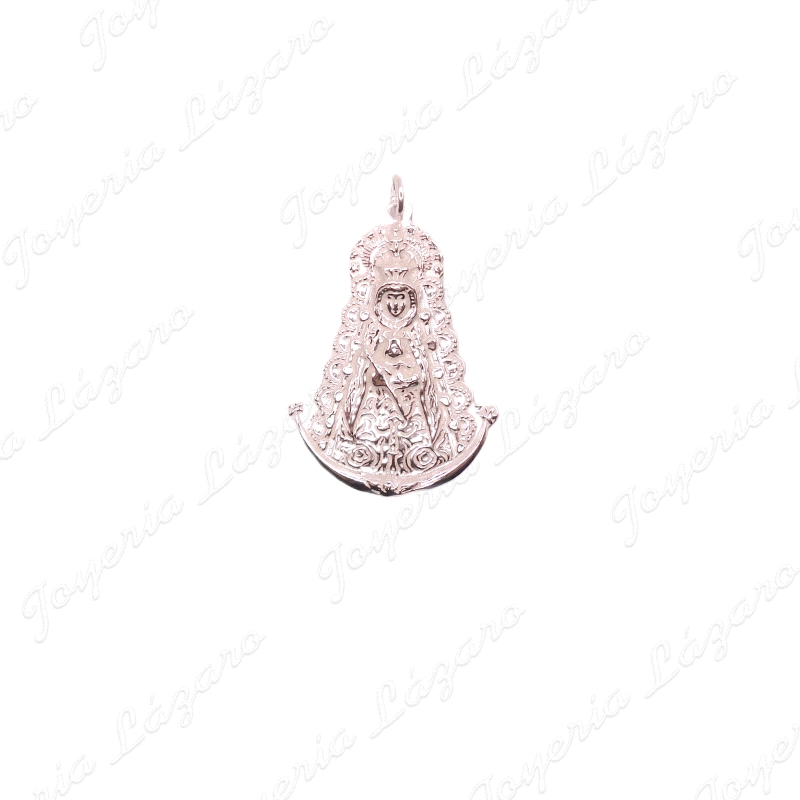 MEDALLA PLATA VIRGEN ROCIO 40X28MM BRILLO