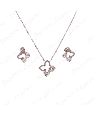 JUEGOS PLATA PEND. +GARGANTILLA FLOR CIRCO CALADA