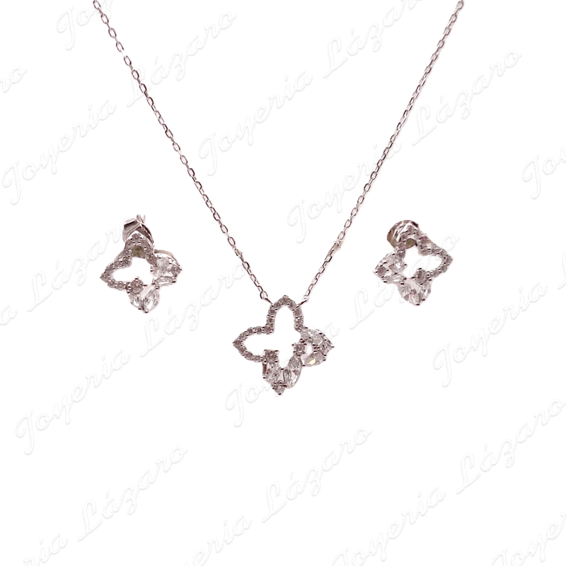 JUEGOS PLATA PEND. +GARGANTILLA FLOR CIRCO CALADA