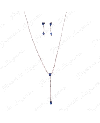 JUEGOS PLATA RIVIERE CIRCONITAS 1.5MM+CIRCO LAGRIMAS AZUL ZAFIRO