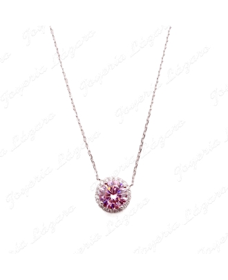 GARGANTILLA PLATA MOTIVO REDONDO CIRCO ROSA CERCO  MICROCIRCO         