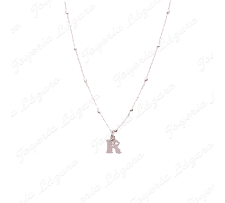 GARGANTILLA PLATA BOLITAS + INICIAL A