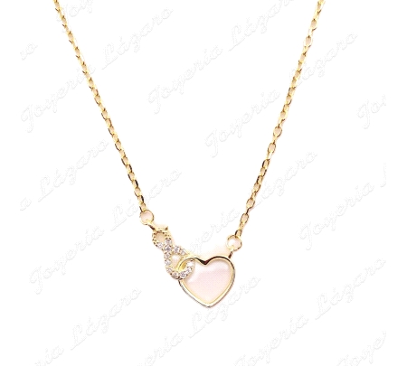 GARGANTILLA PLATA CHAPADA ORO CORAOZN+INFINITO ENLAZADOS