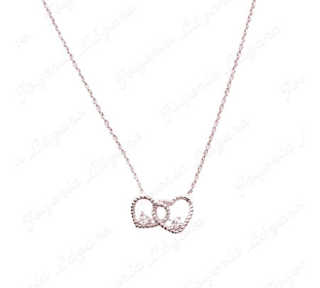 GARGANTILLA PLATA DOS CORAZONES ENLAZADOS