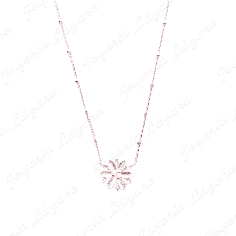 GARGANTILLA PLATA CADENA BOILITAS+ FLOR MATE