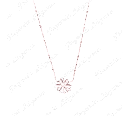 GARGANTILLA PLATA CADENA BOILITAS+ FLOR MATE