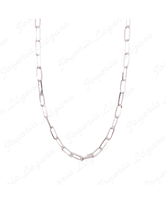 GARGANTILLA PLATA 40CM +5CM  ESLAVON RECTANGULOS 1X5MM