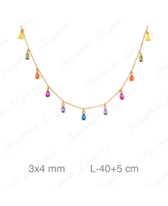 GARGANTILLA PLATA B.ORO CIRCO COLORES