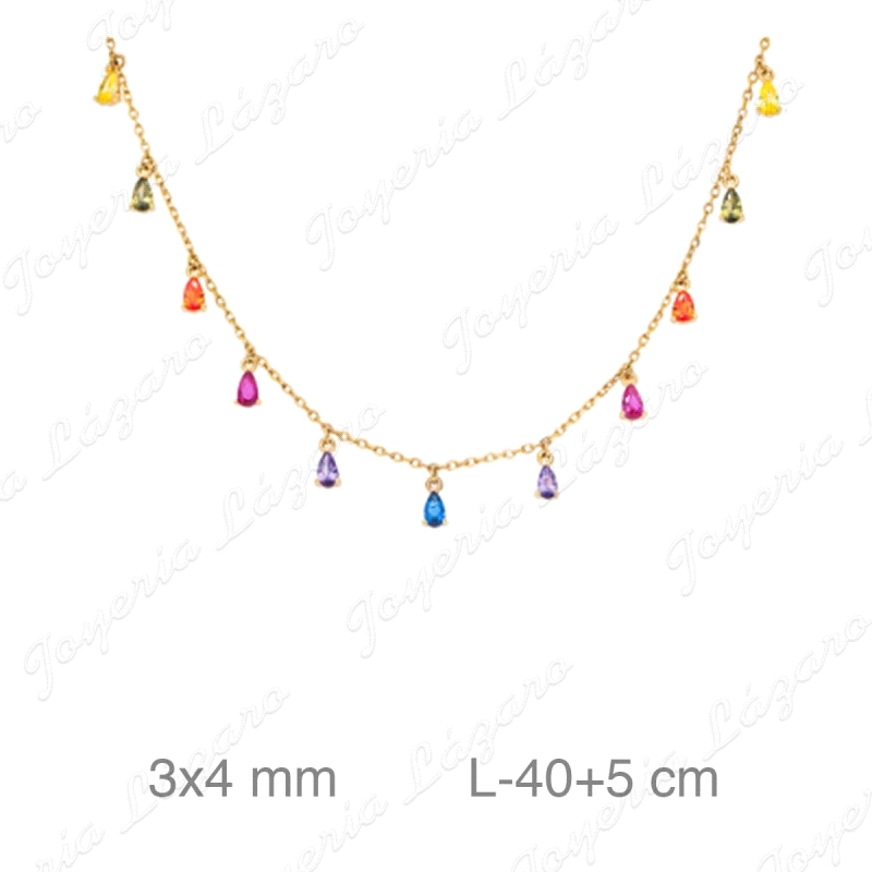 GARGANTILLA PLATA B.ORO CIRCO COLORES