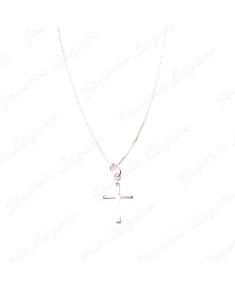 GARGANTILLA PLATA CRUZ LISA TRAZADO