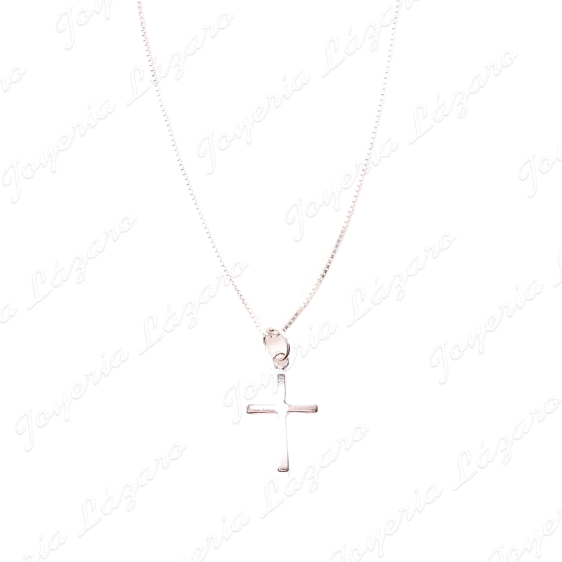 GARGANTILLA PLATA CRUZ LISA TRAZADO