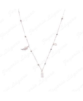 GARGANTILLA PLATA BOLAS, ALAS /INFINITO/CIRCONITA