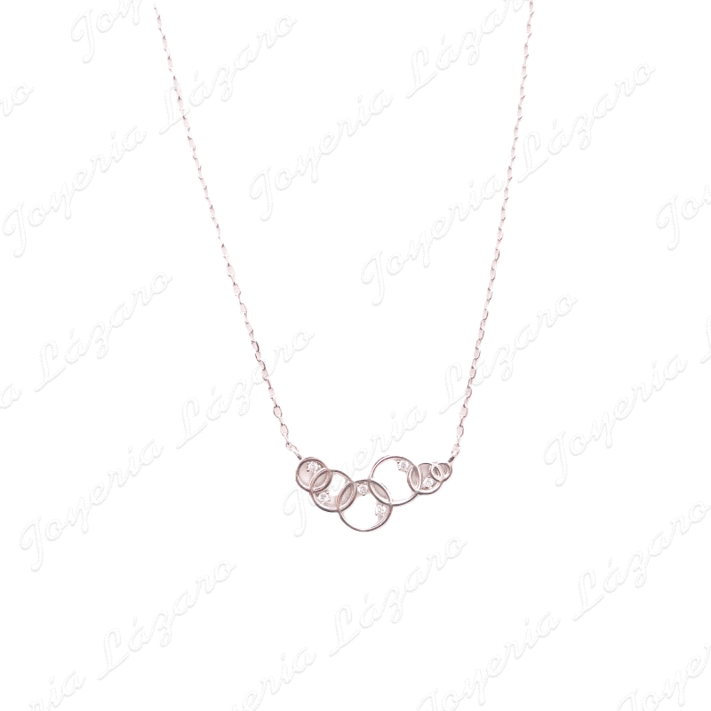 GARGANTILLA PLATA 6 CIRCULOS + CIRCONITAS