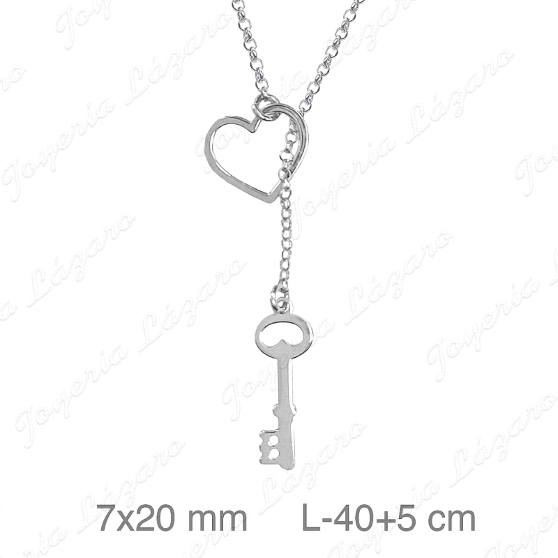 GARGANTILLA PLATA CORAZON LLAVE