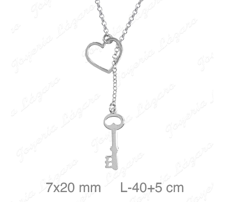 GARGANTILLA PLATA CORAZON LLAVE