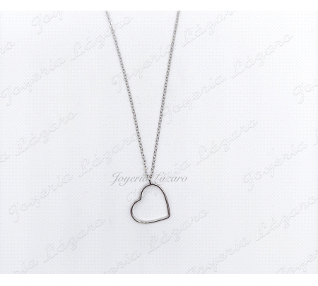 PLATA GARGANTILLA SILUETA CORAZON