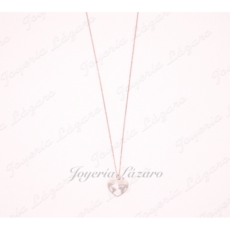 PLATA GARGANTILLA CORAZON MUNDO