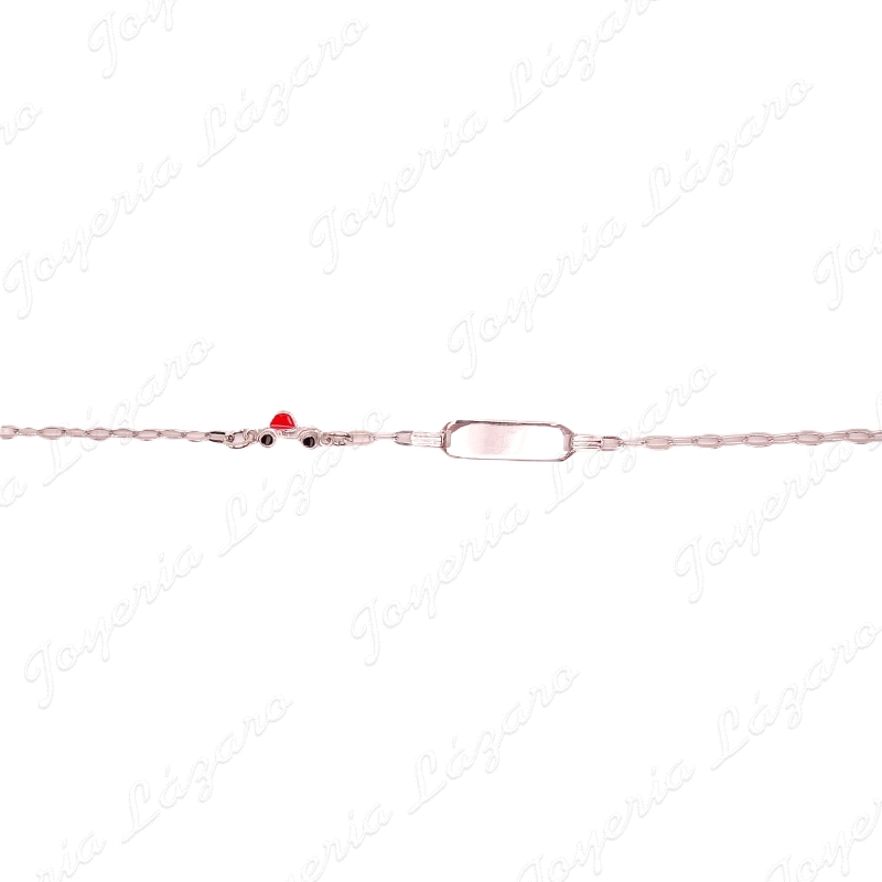 ESCLAVA NIÑ@ PLATA  COCHE ESMALTADO