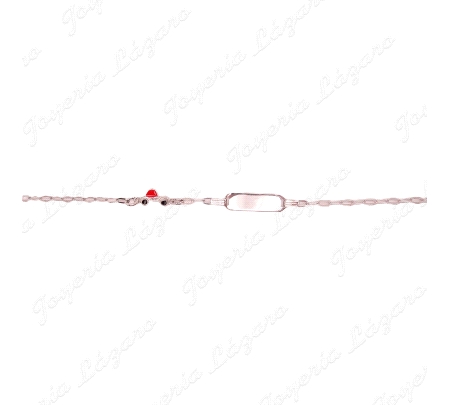 ESCLAVA NIÑ@ PLATA  COCHE ESMALTADO