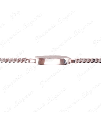 ESCLAVA PLATA BARBADA 6MM PLACA 8MM