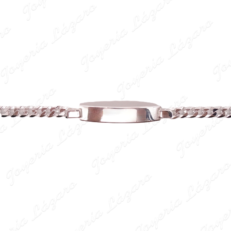 ESCLAVA PLATA BARBADA 6MM PLACA 8MM