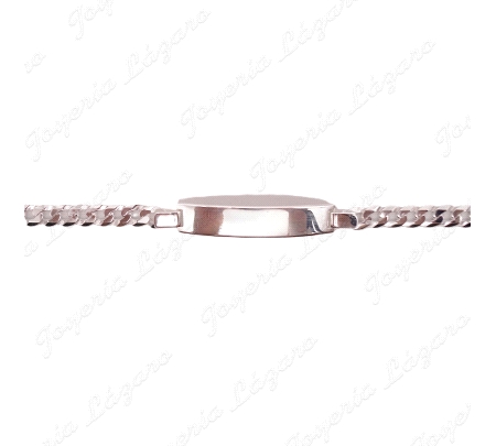 ESCLAVA PLATA BARBADA 6MM PLACA 8MM