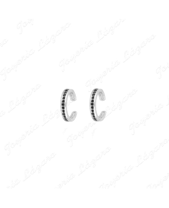 EAR CUFF(PEND. S/CIERRE) PLATA CIRCO CARRIL NEGRA