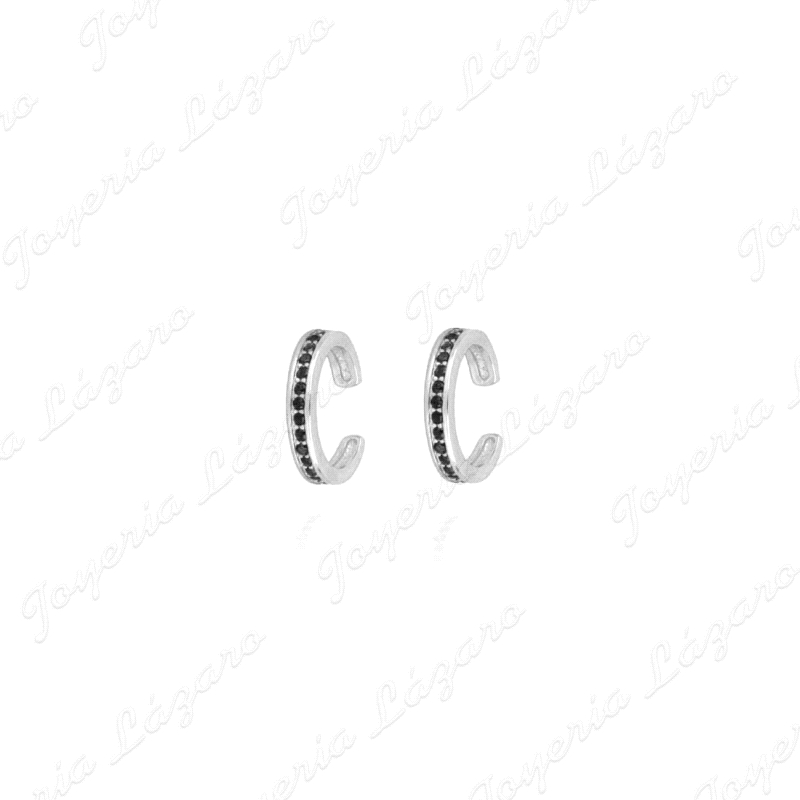 EAR CUFF(PEND. S/CIERRE) PLATA CIRCO CARRIL NEGRA