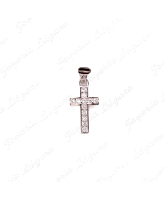 CRUZ PLATA PLANA CIRCONITAS PEQUEÑA12MM